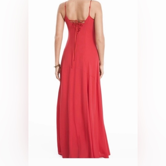 White House Black Market Coal Lace Up Back Maxi Dress - Picture 3 of 14